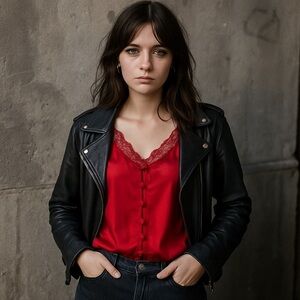 Victoria’s Secret Vintage Gold Label Scarlet Red Button Front Cami